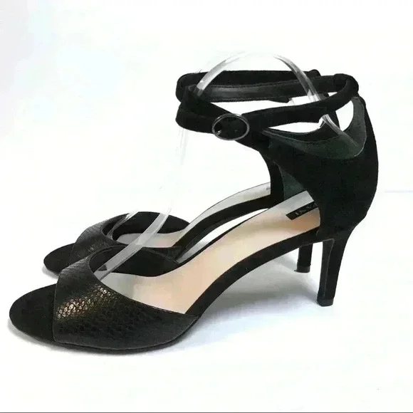 NEW Alfani Womens 9.5 Galeah Heels Black Peep Toe - Picture 9 of 9